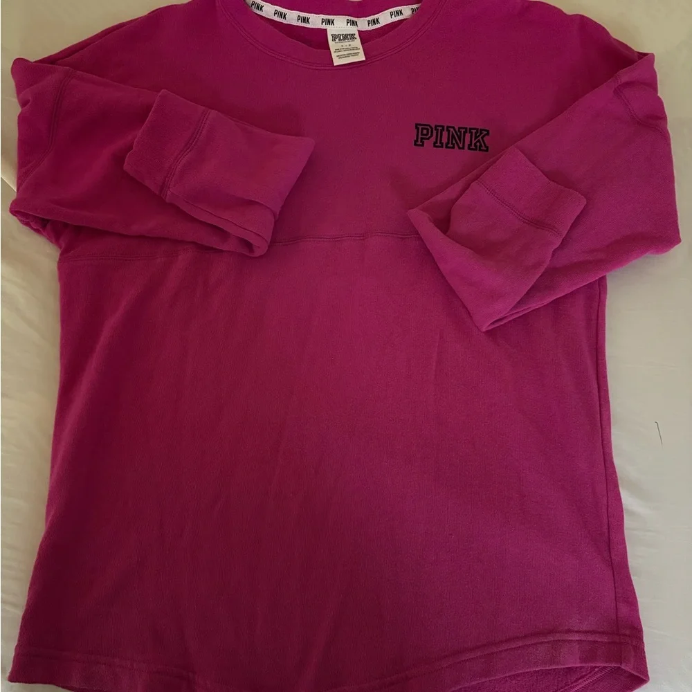 PINK Victoria's Secret Fuchsia Long Sleeve Tee - Picture 1 of 4